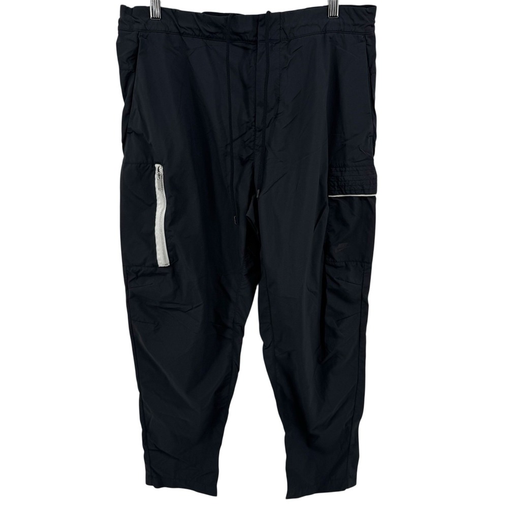 Nike Pants Men 34 Black Zip Pocket Track Essential Utility Woven Athletic DM6681
